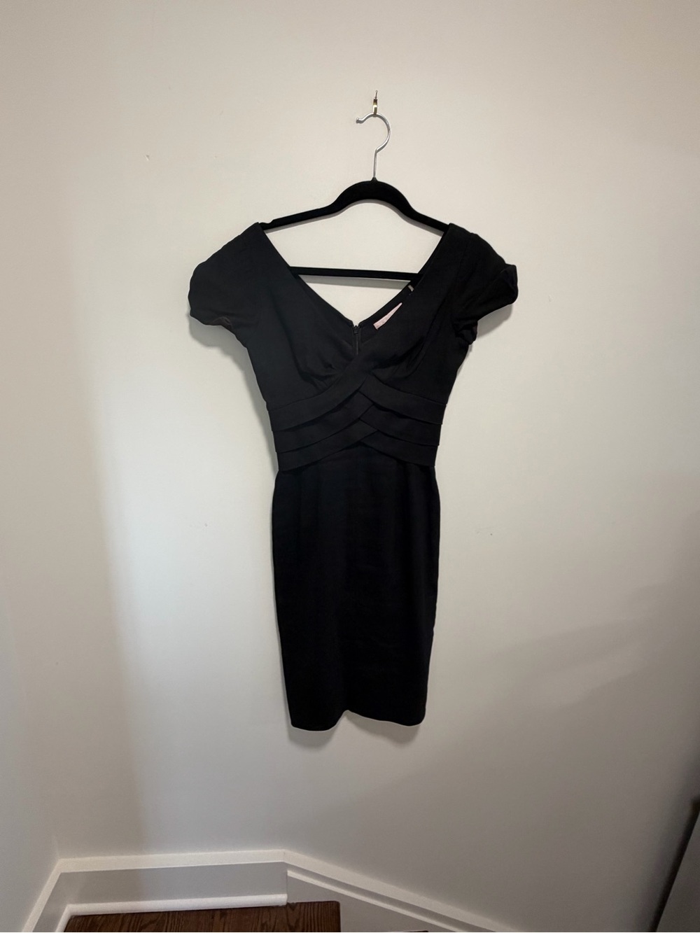 Rebecca Taylor Black V-Neck Mini Dress